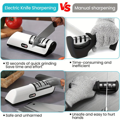 Kitchen Electric Knife Sharpener Multifunctional Automatic Professional 4 Gears Electric Knife Sharpener Kitchen Accessories